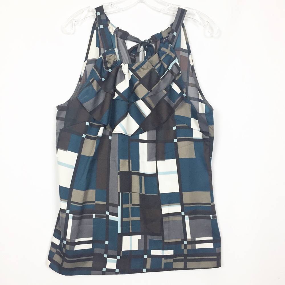Banana Republic Ruffle Printed Sleeveless Blouse
